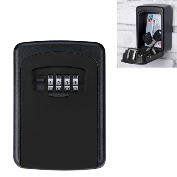 Wall-hanging Key Storage Box with Metal 4-Digit Password Lock(Black)