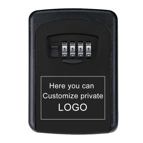 Wall-hanging Key Storage Box with Metal 4-Digit Password Lock(Black)