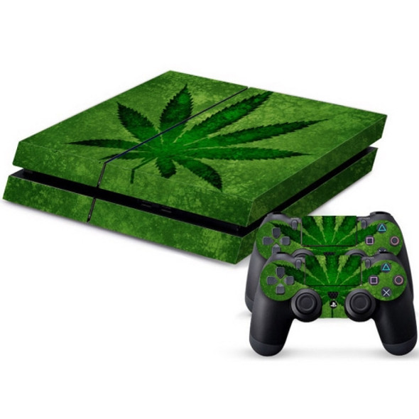 Green Leaf Pattern Protective Skin Sticker Cover Skin Sticker for PS4 Game Console