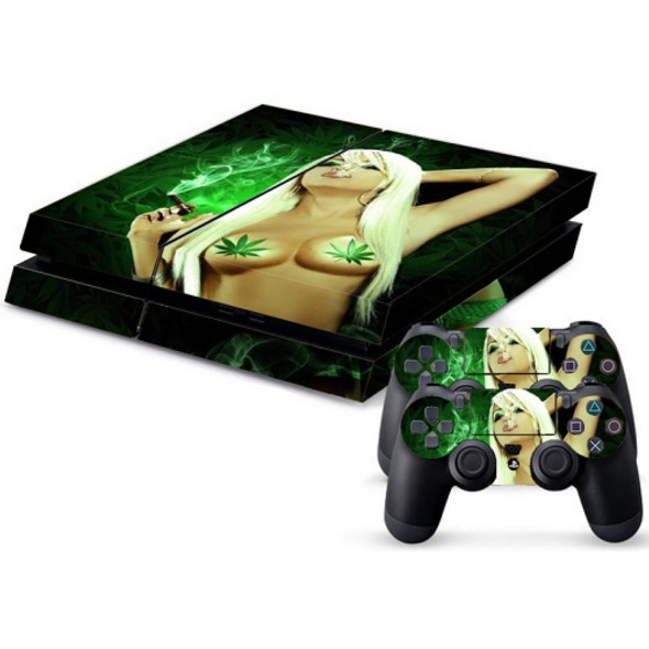 Sexy Girl Pattern Protective Skin Sticker Cover Skin Sticker for PS4 Game Console