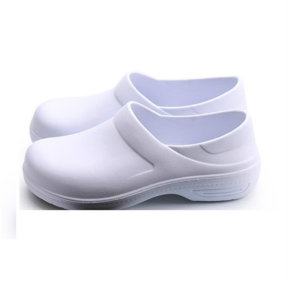 Chef Shoes Non-slip Kitchen Shoes Canteen Chef Cleaning Work Shoes Hotel Work Shoes, Size:36(White)