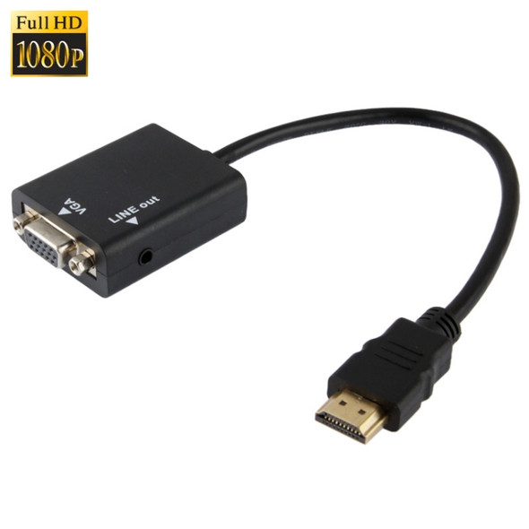 HDMI to VGA & Audio HD Conversion Adapter Cable(Black)