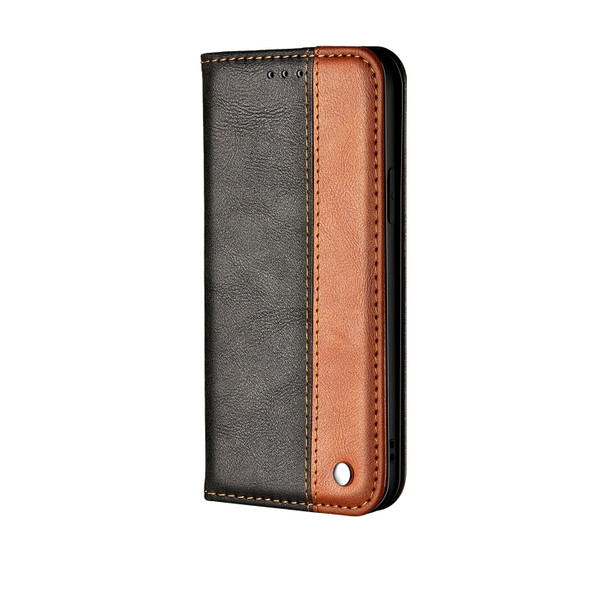 For Galaxy A71 Business Solid Color Stitching Horizontal Flip PU Leather Case with Holder & Card Slot(Brown)