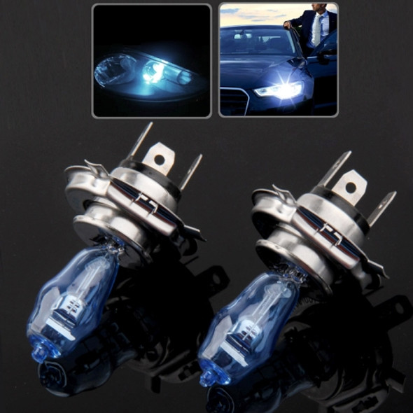 HOD H4 Halogen Bulb, Super White Car Headlight Bulb, 12 V, 90 /100W, 6000K 2400 LM (Pair)