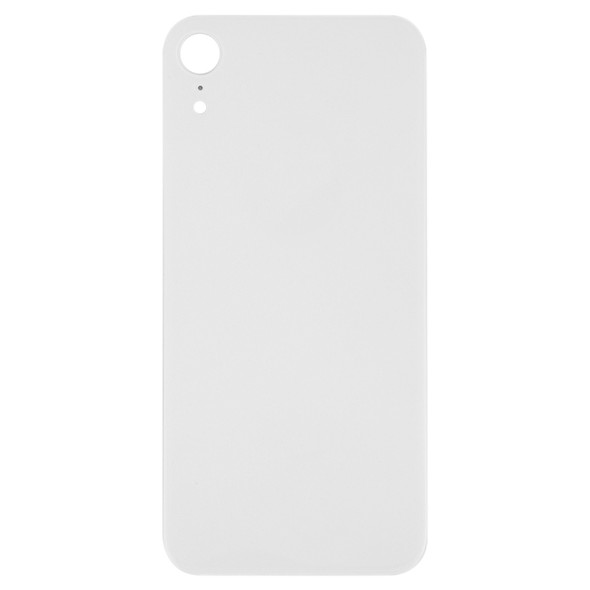 Easy Replacement Big Camera Hole Glass Back Battery Cover with Adhesive for iPhone XR(White)