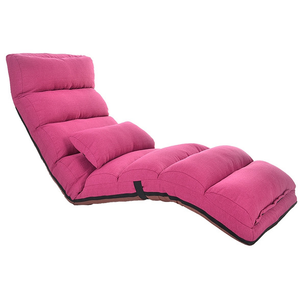 C1 Lazy Couch Tatami Foldable Single Recliner Bay Window Creative Leisure Floor Chair, Size: 175x56x20cm(Rose Red)