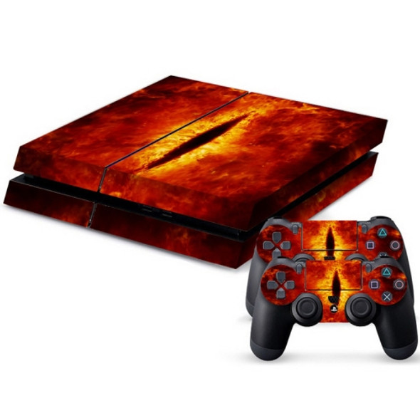 Raging Fire Pattern Protective Skin Sticker Cover Skin Sticker for PS4 Game Console