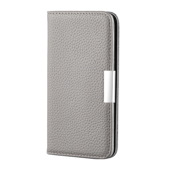 For iPhone 11 Pro Max Litchi Texture Horizontal Flip Leather Case with Holder & Card Slots(Grey)