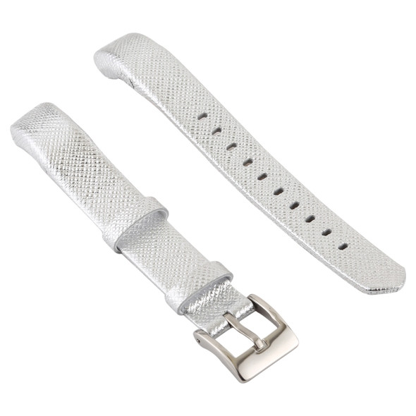 Smart Watch Shiny Leather Watchband for Fitbit Alta(White)
