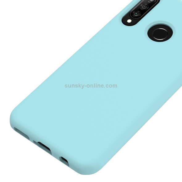 Solid Color Liquid Silicone Shockproof Full Coverage Case for Huawei P30 Lite (Sky Blue)