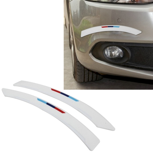 2 PCS Universal Car Plastic Anti-collision Sticker Car Door Rub Bumper Strip Auto Guards Side Doors Scratch Stickers Protector(White)