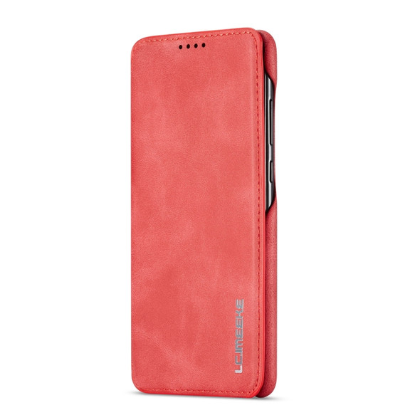 For Huawei P30 Hon Ancient Series Leather Case with Card Slots & Holder & Wallet(Red)