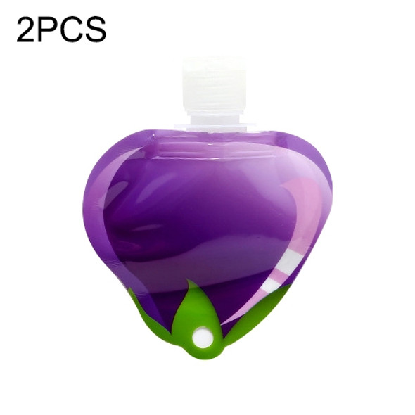2 PCS Portable Silicone Lotion Bottle Hand Sanitizer Bottle Travel Soft Pack Shampoo Shower Gel Bottle( Eggplant purple )