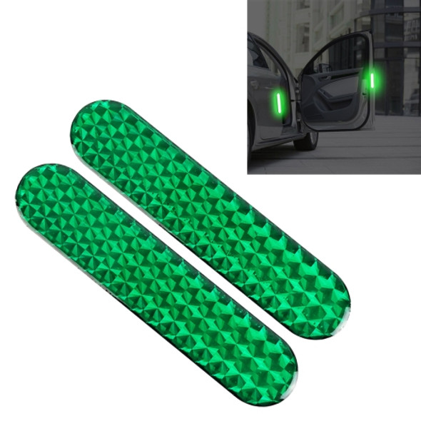 2 PCS High-brightness Laser Reflective Strip Warning Tape Decal Car Reflective Stickers Safety Mark(Green)