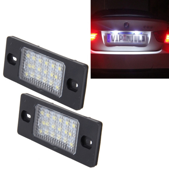 2 PCS License Plate Light with 18  SMD-3528 Lamps for Volkswagen Touareg 2003-2010, Prosche  Cayenne 2002-2010, 2W 120LM, DC12V (White Light)