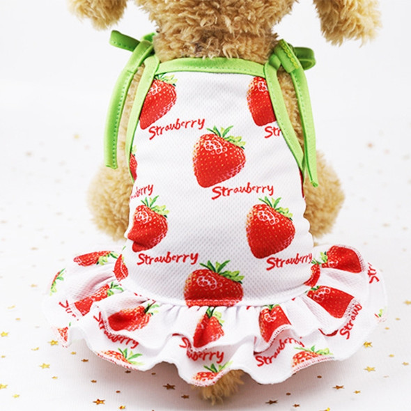 Pet Fruit Print T-Shirt Puppy Dog Cat Cute Fruit Skirt, Size:M(Skirt-Strawberry)