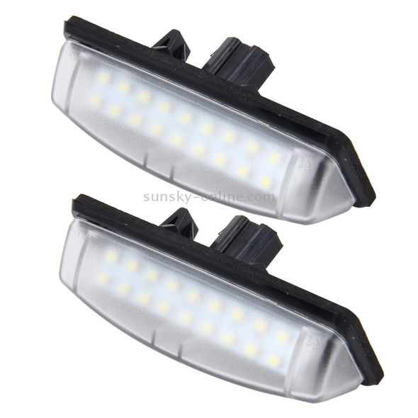 2 PCS License Plate Light with 18  SMD-3528 Lamps for Toyota, 2W 120LM, 6000K, DC12V(White Light)