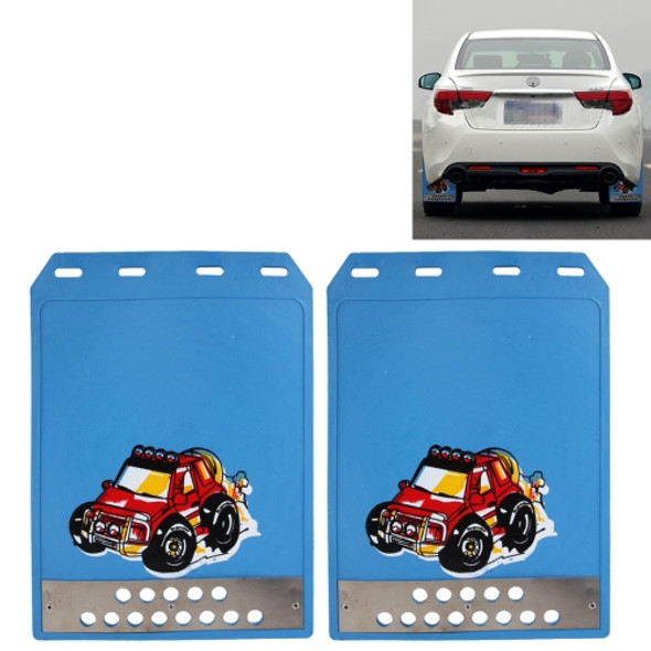Premium Heavy Duty Molded Splash Front and Rear Mud Flaps Guards, Medium Size, Random Pattern Delivery(Blue)