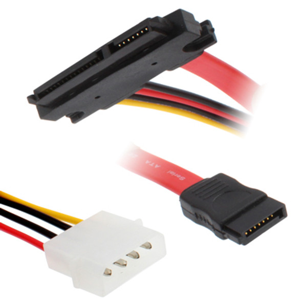 15+7 Pin SATA Data Power Cable for HDD Serial ATA, Length: 30cm
