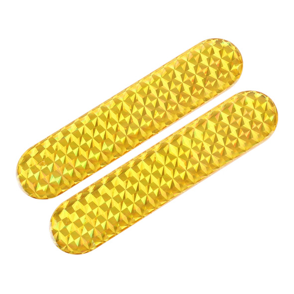 2 PCS High-brightness Laser Reflective Strip Warning Tape Decal Car Reflective Stickers Safety Mark(Yellow)