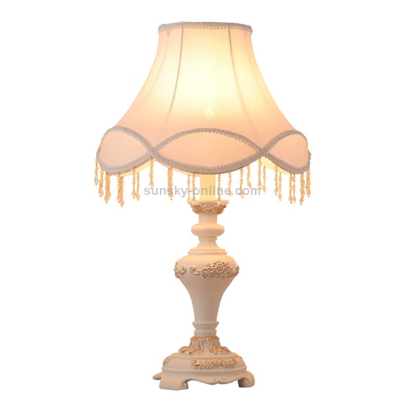 European Style Classical Carving Decoration Bedroom Warm White Light Bedside Lamp