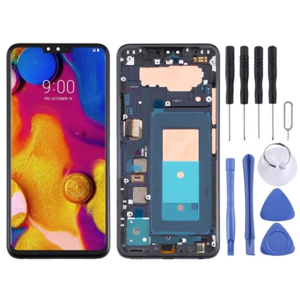 LCD Screen and Digitizer Full Assembly with Frame for LG V40 ThinQ (Black)