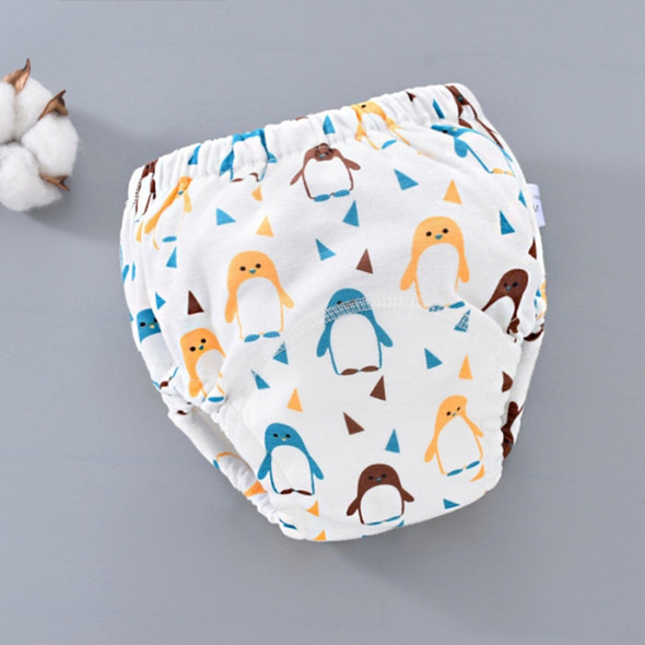 6 Layer Baby Diaper Waterproof  Reusable Cloth Diapers Baby Cotton Training  Underwear Pants Diaper M?6-12KG?(Penguin)