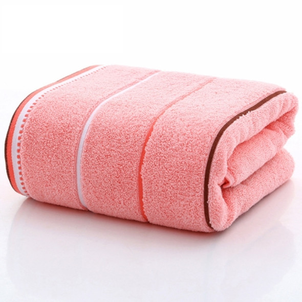 Strong Water Absorption Stripe Cotton Towel for Home & Hotel, Size:70x140cm(Pink)