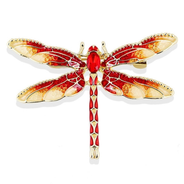 Retro Oil-Dripping Enamel Dragonfly Brooch(Red)
