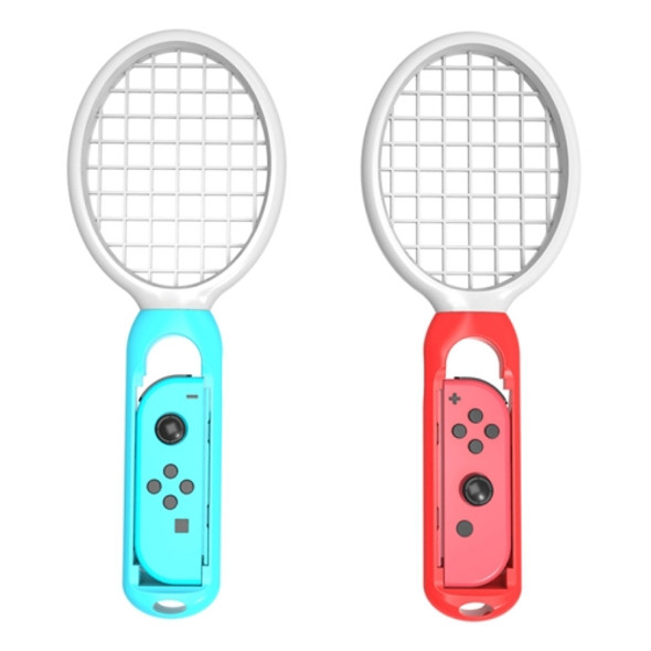 2 PCS Tennis Racket Handle Holder Grip Drumstick with Wrist Strap for Nintendo Switch Joy-con(White)