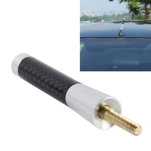 Carbon Fiber Aluminum Short Antenna Polished Universal Screws Base(Medium Size) (Silver)