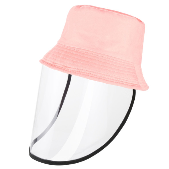 Anti-Saliva Splash Anti-Spitting Anti-Fog Anti-Oil Protective Cap Mask Removable Face Shield(Pink)