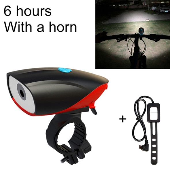 USB Charging Bike LED Riding Light, Charging 6 Hours with Horn & Line Control (Red)