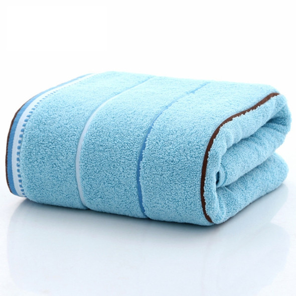 Strong Water Absorption Stripe Cotton Towel for Home & Hotel, Size:70x140cm(Blue)