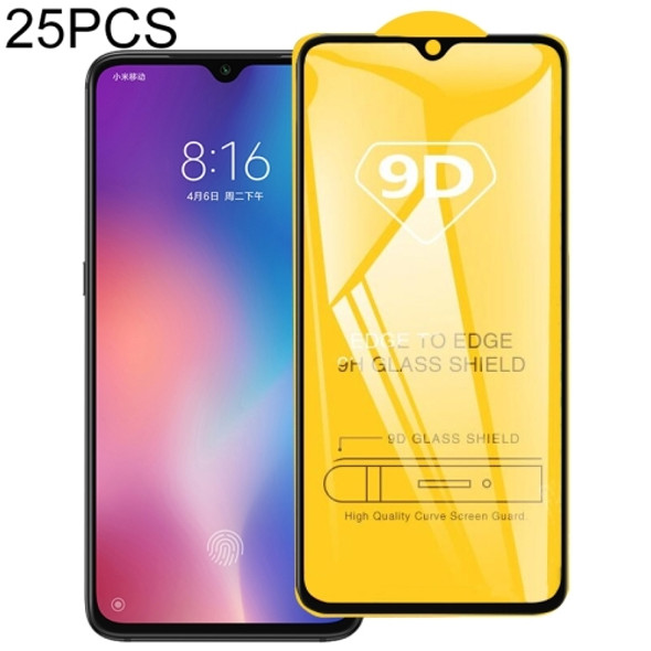 25 PCS For Xiaomi Redmi Note 8 Pro 9D Full Glue Full Screen Tempered Glass Film