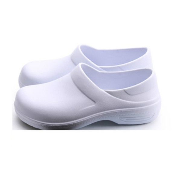 Chef Shoes Non-slip Kitchen Shoes Canteen Chef Cleaning Work Shoes Hotel Work Shoes, Size:44(White)