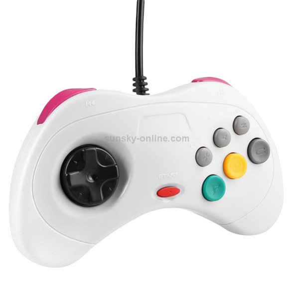 USB Computer Game Handle Controller for Sega Saturn (White)