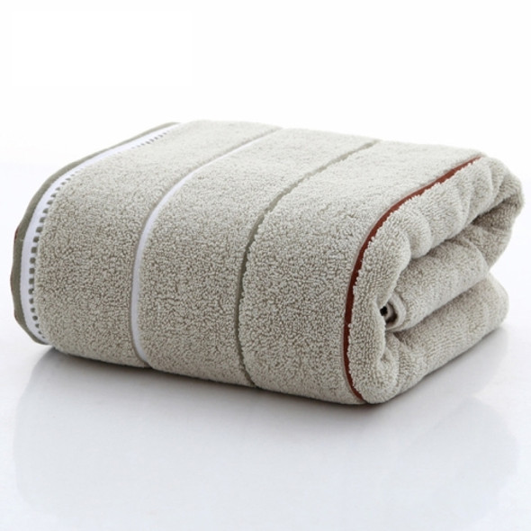 Strong Water Absorption Stripe Cotton Towel for Home & Hotel, Size:70x140cm(Gray)