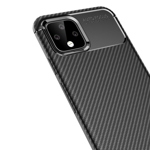 Beetle Series Carbon Fiber Texture Shockproof TPU Case for Google Pixel 4(Black)