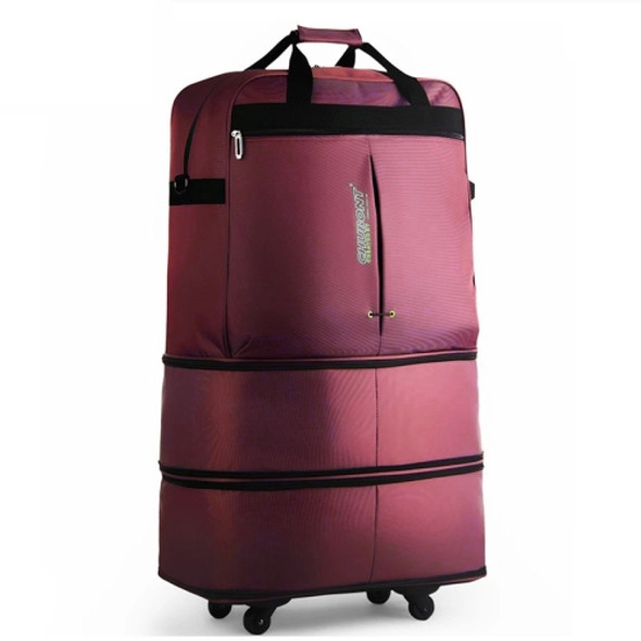 91L Retractable Suitcase Foldable Unisex Suitcase Lockable Travel Spinner Rolling Trolley Clothing Bag(Light Purple)