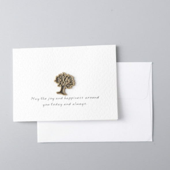 5 PCS Reminiscence Mini Card Wedding Invitation Birthday Greeting Cards(Big Tree)