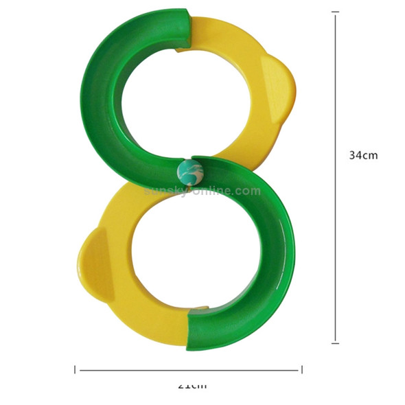Children 88-shaped Railway Integration Sense Training Toys Attention Hand-eye Coordination Educational Toys, Size: 34*21cm (Yellow+Green)