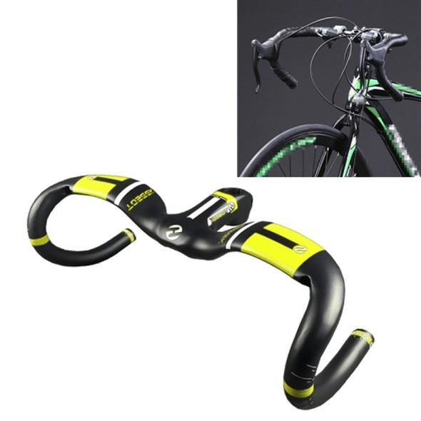 TOSEEK UD Carbon Fiber Ultralight Road Bike Handlebar, Size: 420x120mm (Yellow)