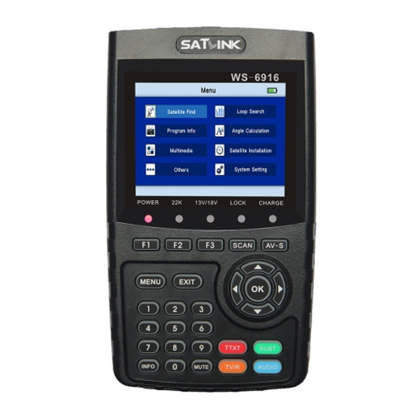 SATLINK WS6916 Digital Satellite Signal Finder Meter, 3.5 inch TFT LCD Screen, Support DVB-S / S2, MPEG-2 / MPEG-4