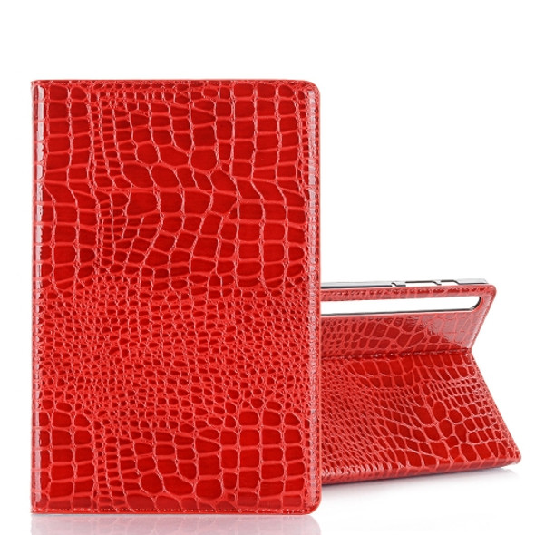 For Galaxy Tab S6 T860 / T865 Crocodile Texture Horizontal Flip Leather Case with Holder & Card Slots & Wallet (Red)