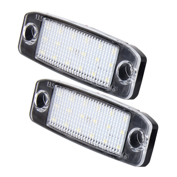 2 PCS LED License Plate Light with 18  SMD-3528 Lamps for Hyundai Sonata, 2W 120LM, 6000K, DC12V(White Light)