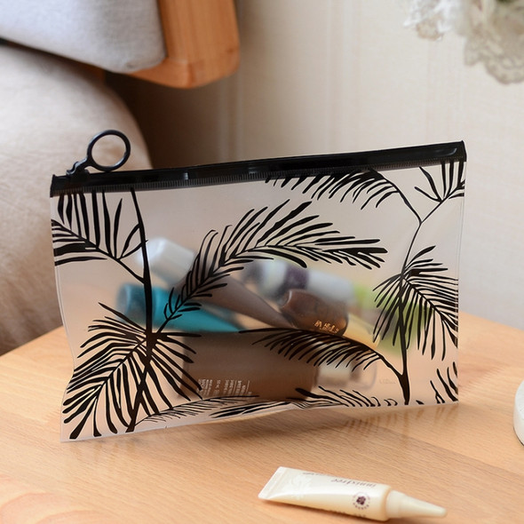 5 PCS Fashion Travel Women Clear Transparent Cosmetic Bag Small Large PVC Necessary Makeup Bag Case Bath Wash Organizer Set(Coconut Tree (23 * 16.5cm))