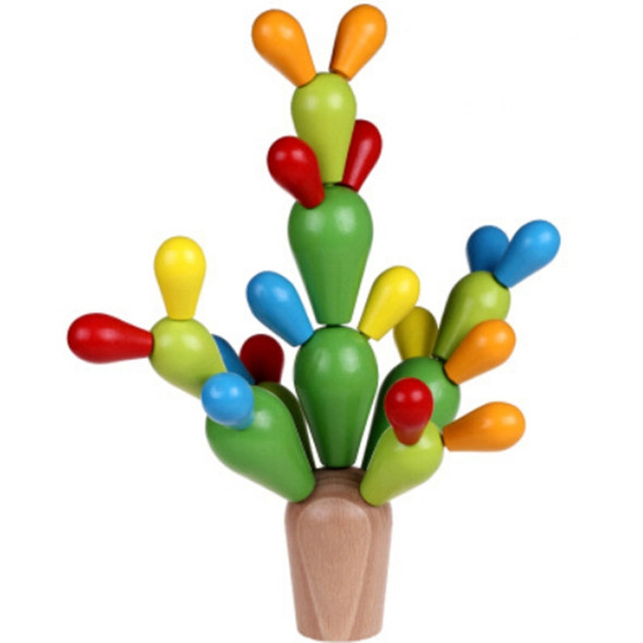 Simple Style Children Early Education Wooden Assembly Cactus Educational Toys, Size: 18.5*16.3*6cm