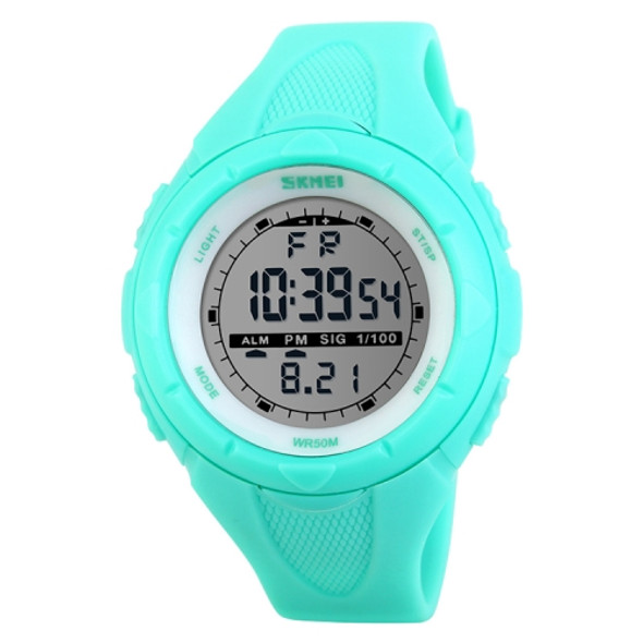 SKMEI 1025 Multifunctional Female Outdoor Fashion Waterproof Large Dial Silicone Watchband Wrist Watch(Baby Blue)