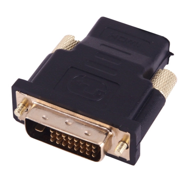 HDMI 19Pin Female to DVI 24+1 Pin Male adapter (Gold Plated)(Black)